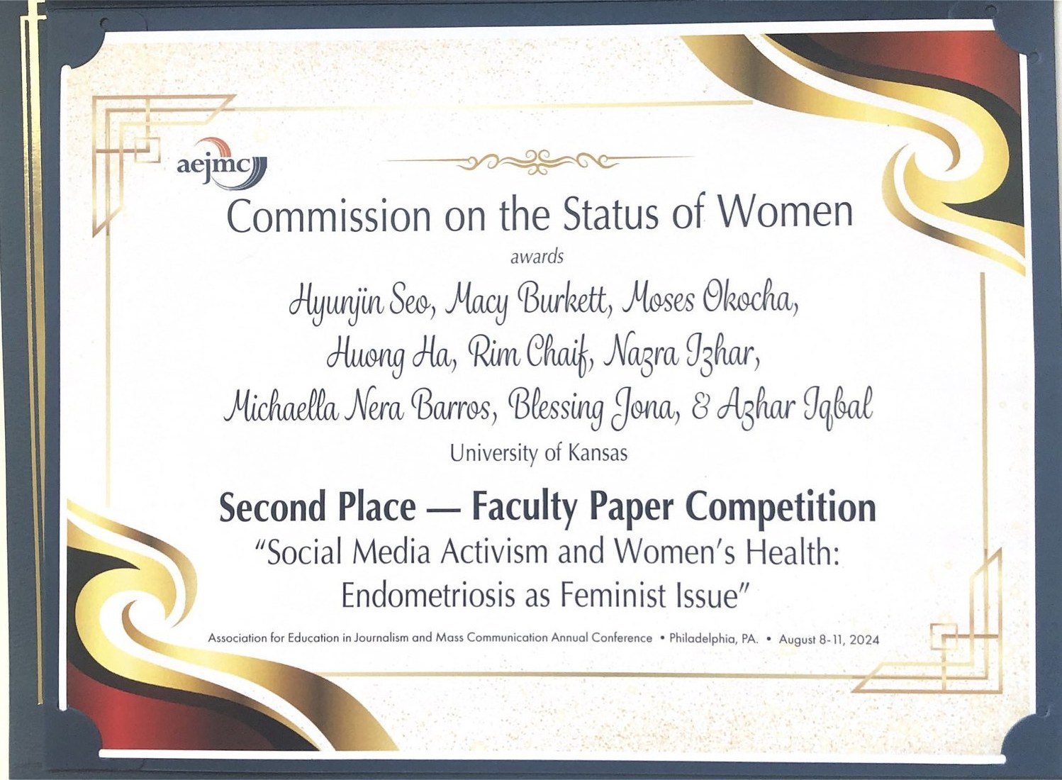 Second Place Faculty Paper